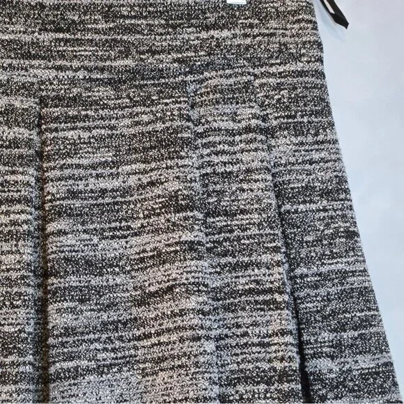 Karl Lagerfeld Tweed Lace Hem Marled Black Skirt Size 4 Feminine Coquette Girl - Picture 10 of 14